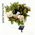 Solar LED Artificial Rose Vine String Lights for Outdoor Garden & Patio Decor