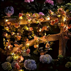Solar LED Artificial Rose Vine String Lights for Outdoor Garden & Patio Decor