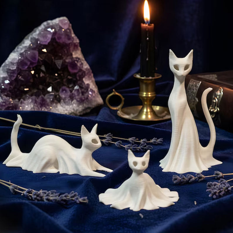 Cat Ghost Statues