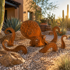 Rust Patina Giant Squid Garden Sculpture