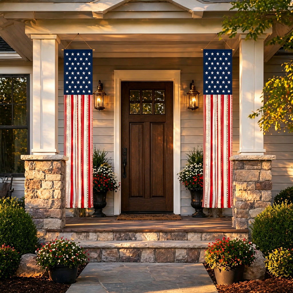 Lighted Patriotic Porch Banner