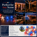 Red, White & Blue Star Solar String Lights