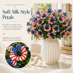 American Flag Faux Flower Bouquet - 12 Pcs