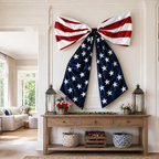 Lighted Extra Large American Flag Bow