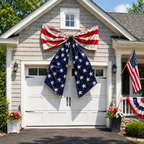 Lighted Extra Large American Flag Bow