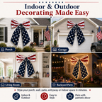 Lighted Extra Large American Flag Bow