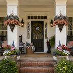 Vintage Patriotic Flag Basket Door Hanger