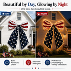Lighted Extra Large American Flag Bow