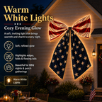 Lighted Extra Large American Flag Bow