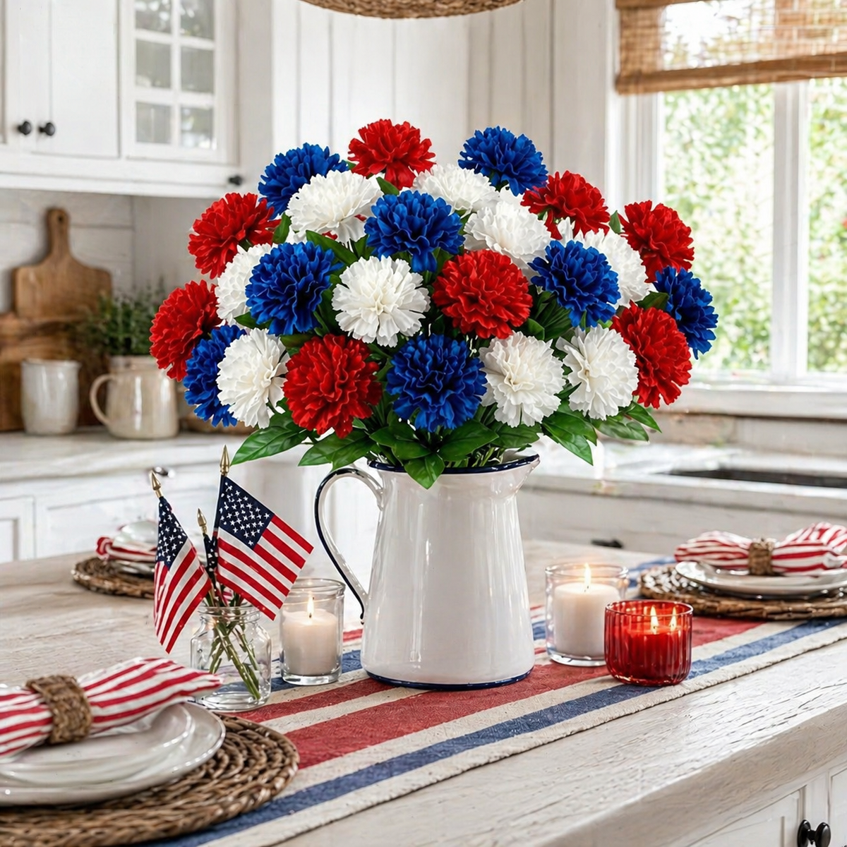 Patriotic Artificial Carnation Bouquet