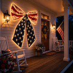 Lighted Extra Large American Flag Bow