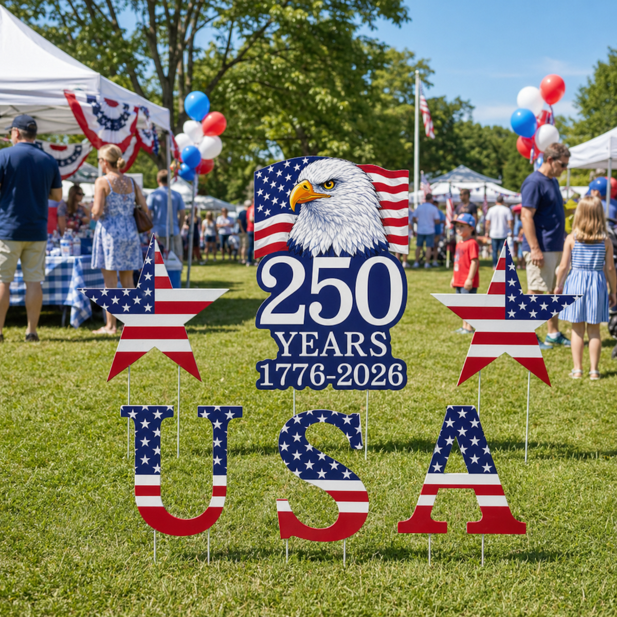 America 250th Anniversary Eagle Yard Sign Set