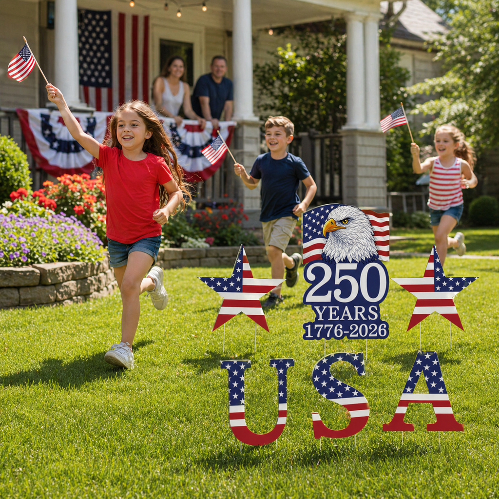 America 250th Anniversary Eagle Yard Sign Set