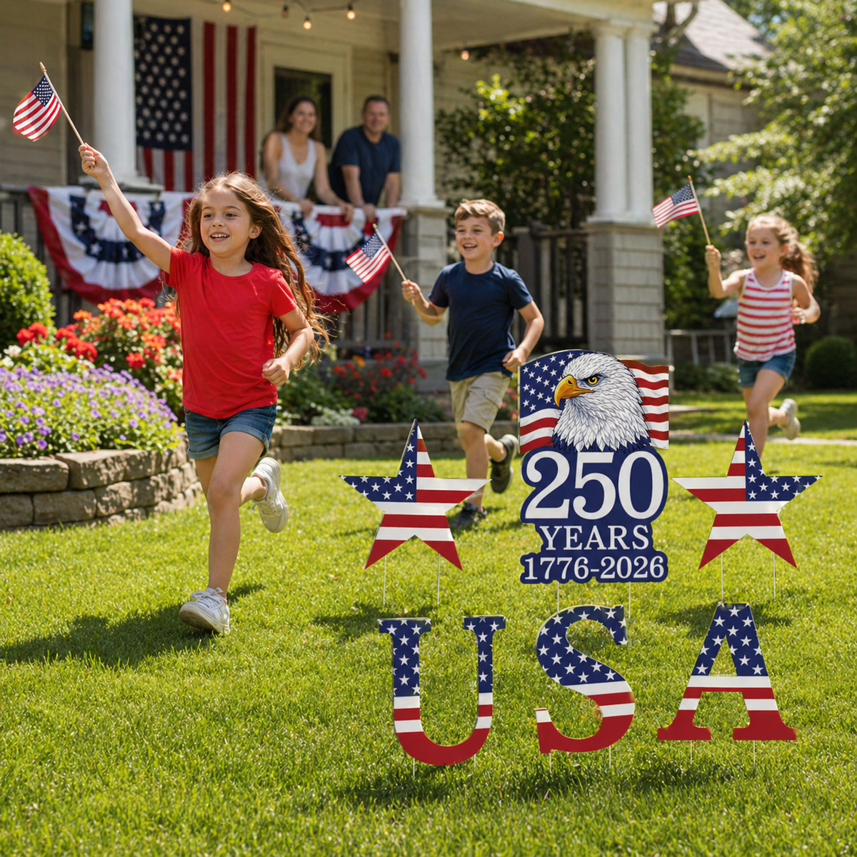 America 250th Anniversary Eagle Yard Sign Set