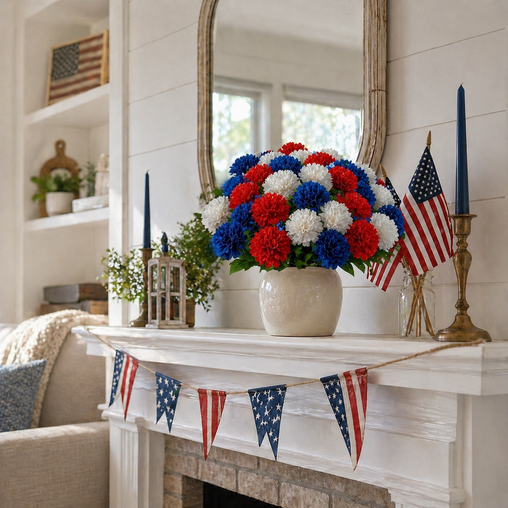 Patriotic Artificial Carnation Bouquet