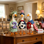 Whimsical "USA 250" Patriotic Geese Centerpiece