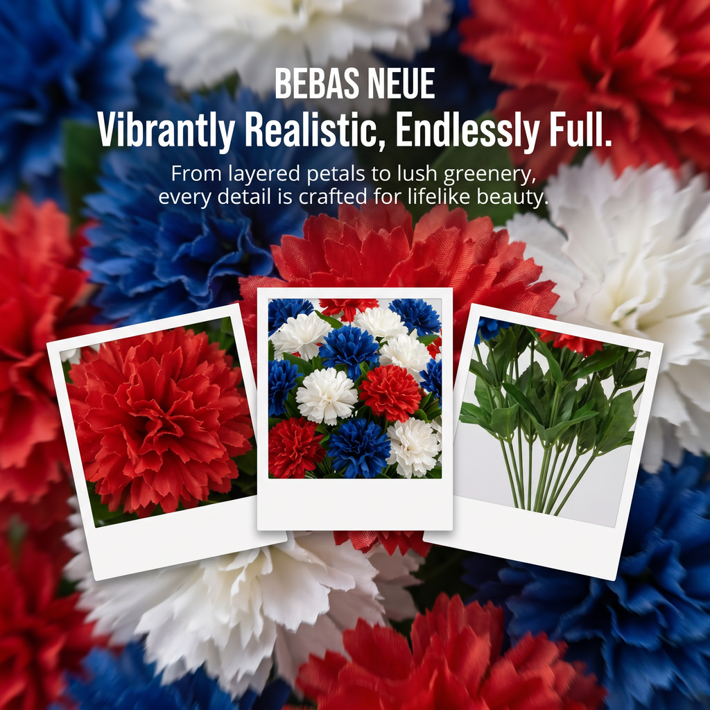 Patriotic Artificial Carnation Bouquet