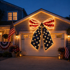 Lighted Extra Large American Flag Bow
