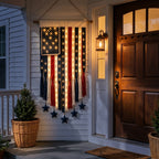 27" × 50" Lighted Star & Stripe Patriotic Porch Banner - NOW！