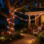 Red, White & Blue Star Solar String Lights