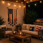 27" × 50" Lighted Star & Stripe Patriotic Porch Banner - NOW！
