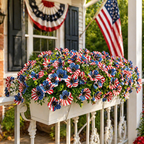 American Flag Faux Flower Bouquet - 12 Pcs