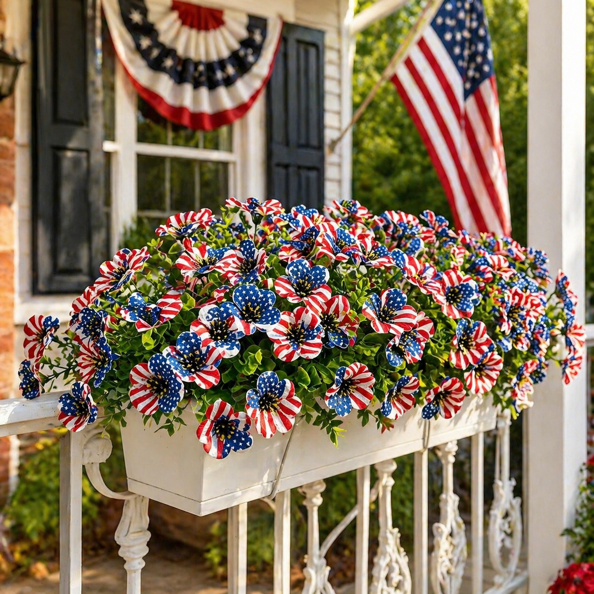 American Flag Faux Flower Bouquet - 12 Pcs