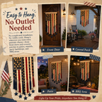 27" × 50" Lighted Star & Stripe Patriotic Porch Banner - NOW！