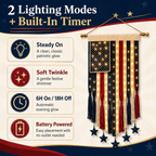 27" × 50" Lighted Star & Stripe Patriotic Porch Banner - NOW！