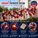 American Flag & Star Red White Blue Fairy Lights