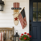 Vintage Uncle Sam Patriotic Wall Hanging with Flag