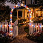 Red, White & Blue Star Solar String Lights