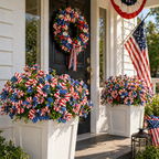 American Flag Faux Flower Bouquet - 12 Pcs
