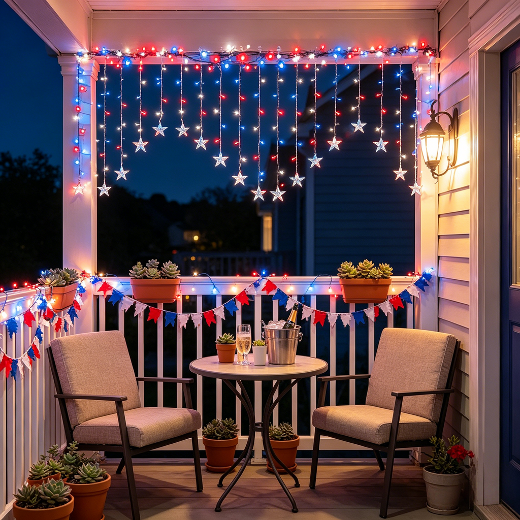 4th of July Patriotic Star Icicle Lights