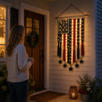 27" × 50" Lighted Star & Stripe Patriotic Porch Banner - NOW！