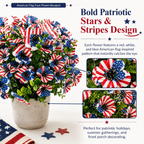 American Flag Faux Flower Bouquet - 12 Pcs