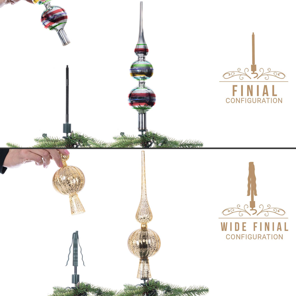 Christmas Tree Topper Holder , Twist-on Holiday Universal Tree Topper Stabilizer