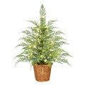 24" Pre-Lit Cypress Christmas Tree with Warm White Twinkle LEDs in Basket