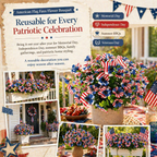 American Flag Faux Flower Bouquet - 12 Pcs