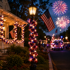American Flag & Star Red White Blue Fairy Lights