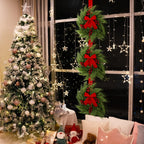3-Tier Artificial Cedar Christmas Wreath with Red Velvet Bows