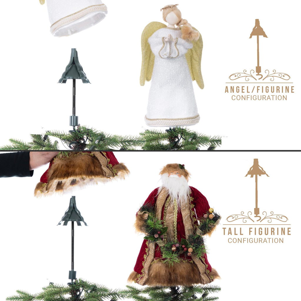 Christmas Tree Topper Holder , Twist-on Holiday Universal Tree Topper Stabilizer