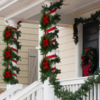 3-Tier Artificial Cedar Christmas Wreath with Red Velvet Bows