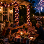 American Flag & Star Red White Blue Fairy Lights