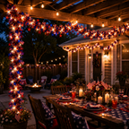 American Flag & Star Red White Blue Fairy Lights
