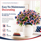 American Flag Faux Flower Bouquet - 12 Pcs