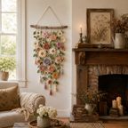 Boho Crochet Flower Wall Hanging Decor