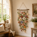 Boho Crochet Flower Wall Hanging Decor