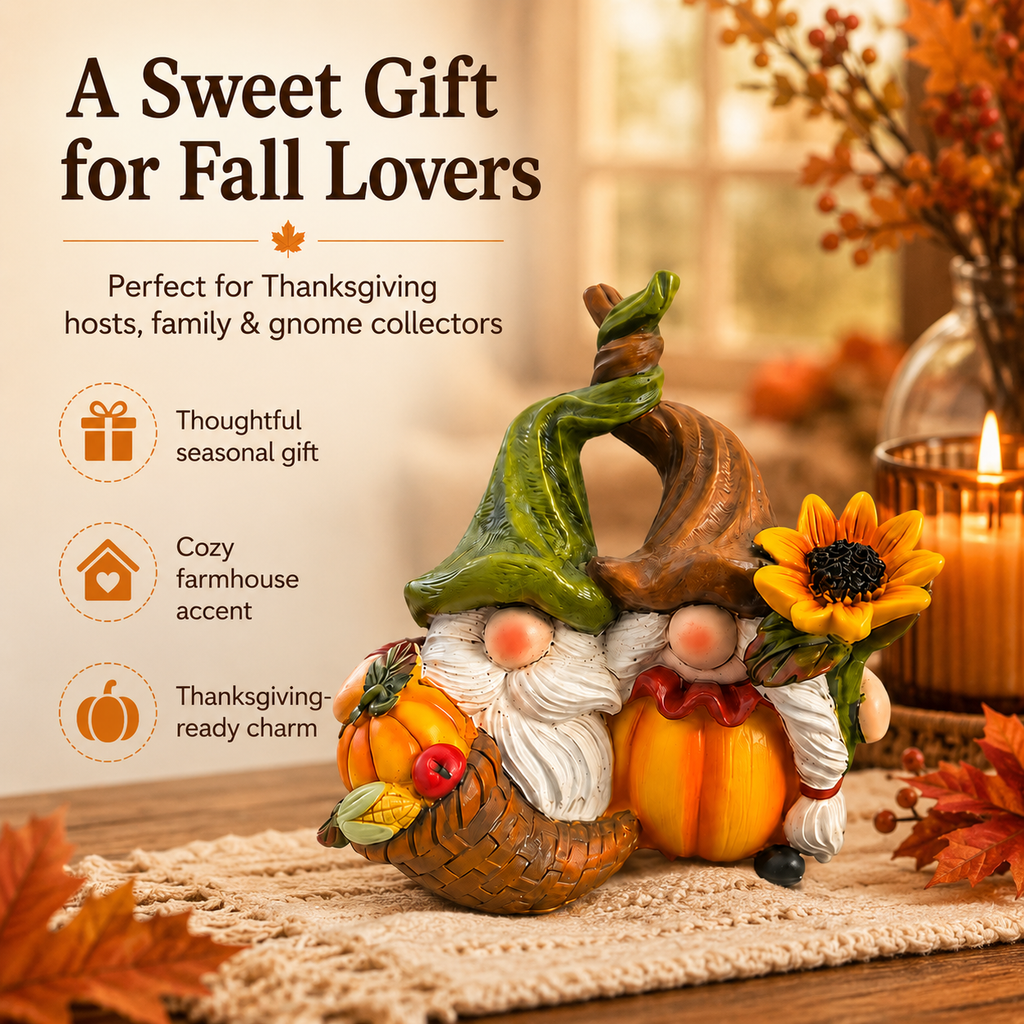 Harvest Gnome Fall Resin Decor