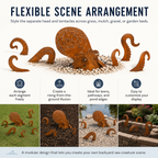 Rust Patina Giant Squid Garden Sculpture